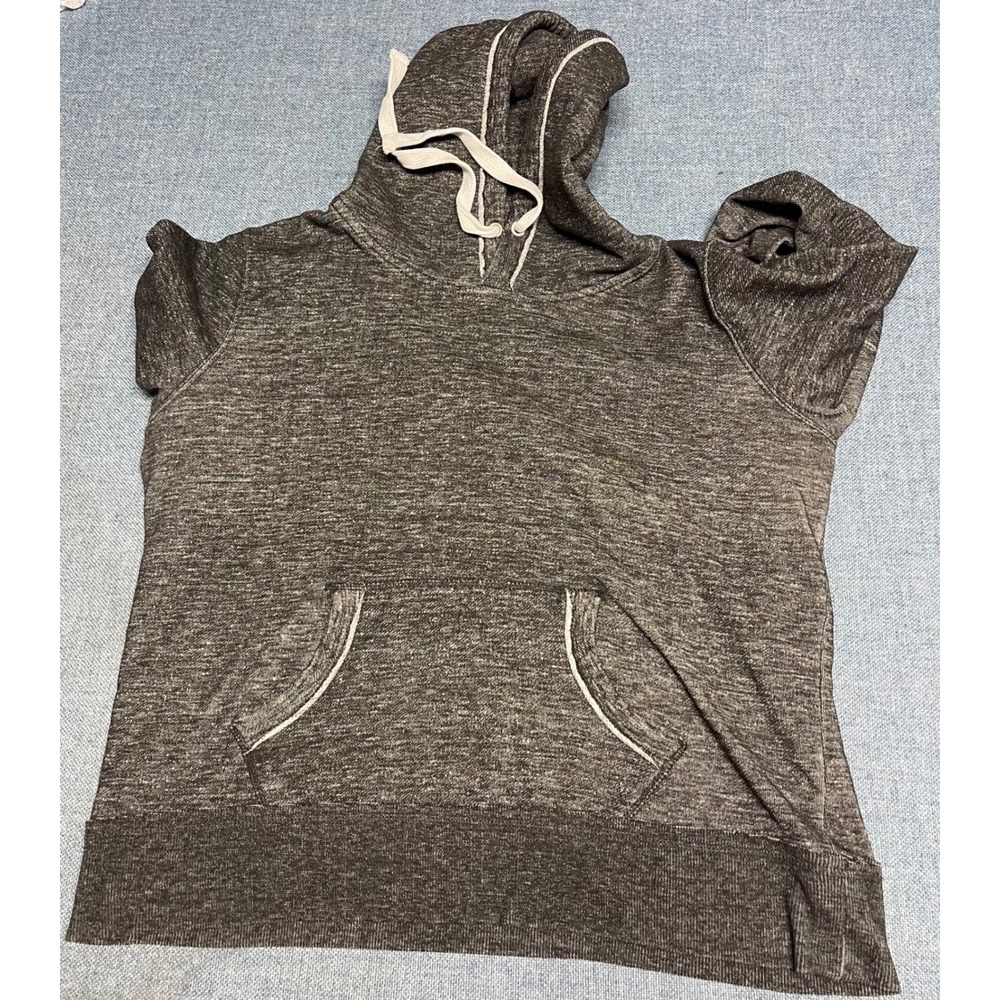 Reflex Charcoal Gray Marled Short Sleeve Hoodie Pullover XL